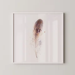 Image of a feather watercolor painting by Shayna Larsen, originals & prints available