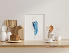Image of a feather watercolor painting by Shayna Larsen, originals & prints available