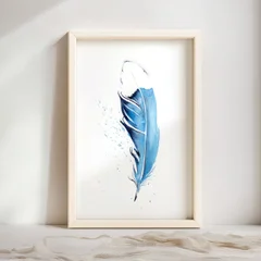 Image of a feather watercolor painting by Shayna Larsen, originals & prints available