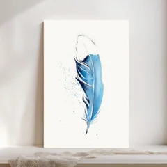 Image of a feather watercolor painting by Shayna Larsen, originals & prints available