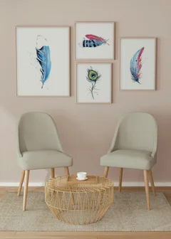 Image of a feather watercolor painting by Shayna Larsen, originals & prints available