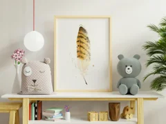 Image of a feather watercolor painting by Shayna Larsen, originals & prints available