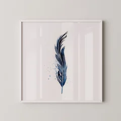 Image of a feather watercolor painting by Shayna Larsen, originals & prints available