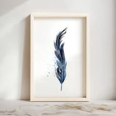 Image of a feather watercolor painting by Shayna Larsen, originals & prints available
