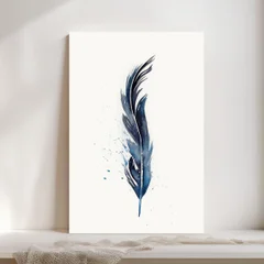 Image of a feather watercolor painting by Shayna Larsen, originals & prints available
