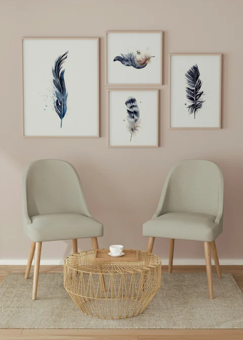 Image of a feather watercolor painting by Shayna Larsen, originals & prints available