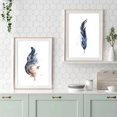 Image of a feather watercolor painting by Shayna Larsen, originals & prints available