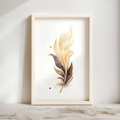 Image of a feather watercolor painting by Shayna Larsen, originals & prints available