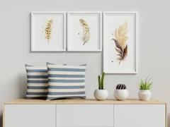 Image of a feather watercolor painting by Shayna Larsen, originals & prints available