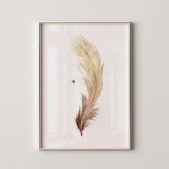 Image of a feather watercolor painting by Shayna Larsen, originals & prints available