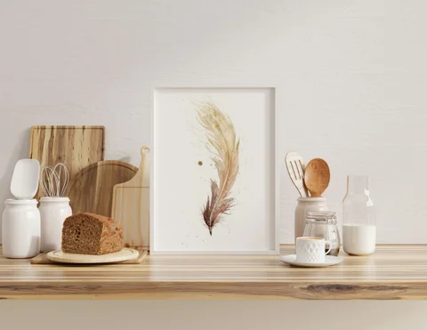 Image of a feather watercolor painting by Shayna Larsen, originals & prints available