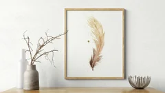 Image of a feather watercolor painting by Shayna Larsen, originals & prints available