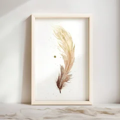 Image of a feather watercolor painting by Shayna Larsen, originals & prints available
