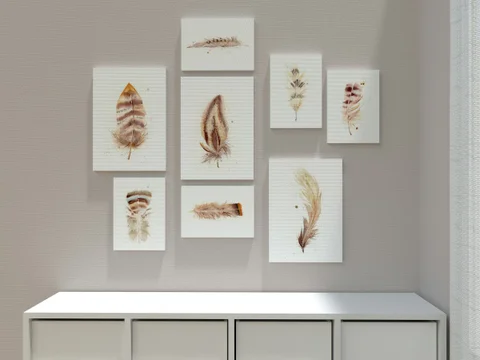 Image of a feather watercolor painting by Shayna Larsen, originals & prints available