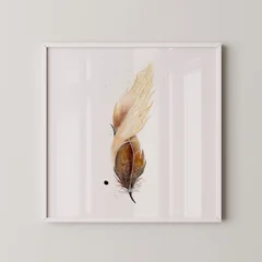 Image of a feather watercolor painting by Shayna Larsen, originals & prints available