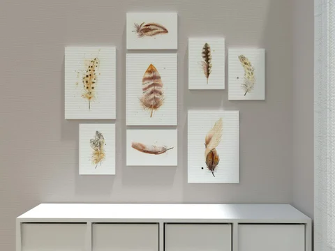 Image of a feather watercolor painting by Shayna Larsen, originals & prints available