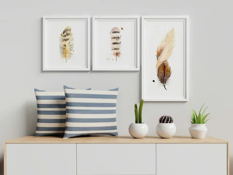 Image of a feather watercolor painting by Shayna Larsen, originals & prints available