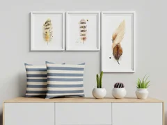 Image of a feather watercolor painting by Shayna Larsen, originals & prints available