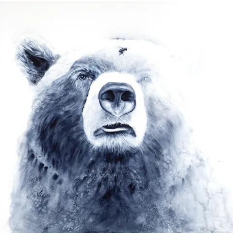 Image of a bear watercolor painting by Shayna Larsen, originals & prints available