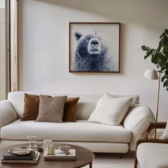 Image of a bear watercolor painting by Shayna Larsen, originals & prints available