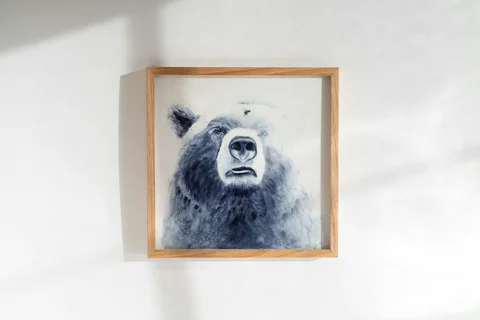 Image of a bear watercolor painting by Shayna Larsen, originals & prints available