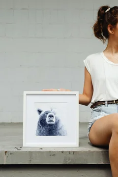 Image of a bear watercolor painting by Shayna Larsen, originals & prints available