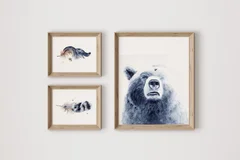 Image of a bear watercolor painting by Shayna Larsen, originals & prints available