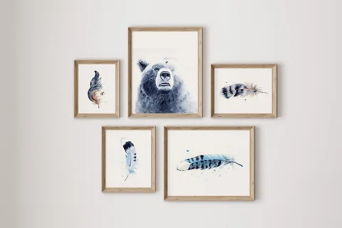 Image of a bear watercolor painting by Shayna Larsen, originals & prints available