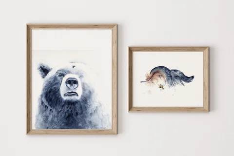 Image of a bear watercolor painting by Shayna Larsen, originals & prints available