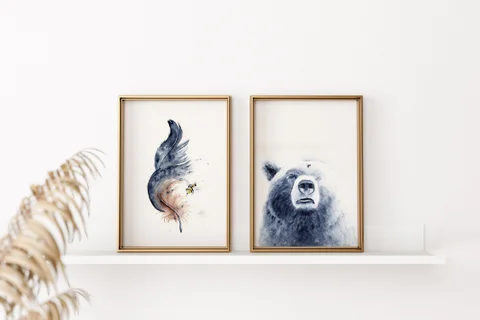 Image of a bear watercolor painting by Shayna Larsen, originals & prints available