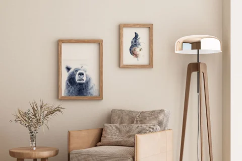 Image of a bear watercolor painting by Shayna Larsen, originals & prints available