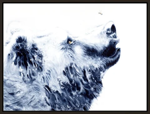 Image of a bear watercolor painting by Shayna Larsen, originals & prints available