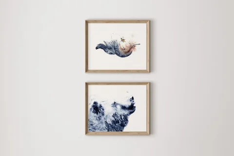 Image of a bear watercolor painting by Shayna Larsen, originals & prints available