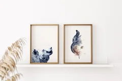 Image of a bear watercolor painting by Shayna Larsen, originals & prints available