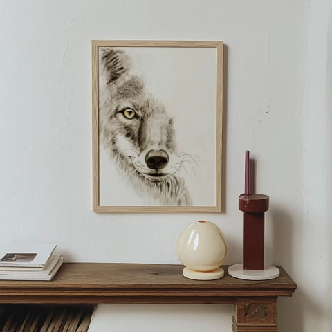 Image of a coyote watercolor painting by Shayna Larsen, originals & prints available