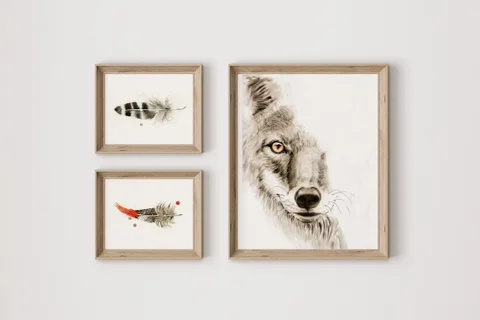 Image of a coyote watercolor painting by Shayna Larsen, originals & prints available