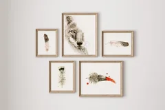 Image of a coyote watercolor painting by Shayna Larsen, originals & prints available