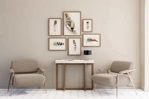 Image of a coyote watercolor painting by Shayna Larsen, originals & prints available