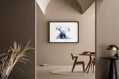 Image of a moose watercolor painting by Shayna Larsen, originals & prints available