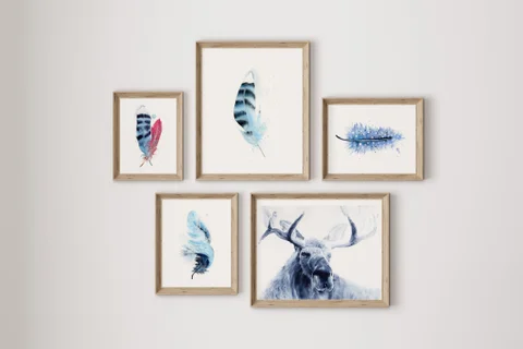 Image of a moose watercolor painting by Shayna Larsen, originals & prints available