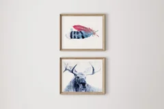 Image of a moose watercolor painting by Shayna Larsen, originals & prints available