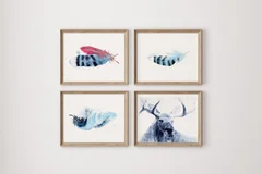 Image of a moose watercolor painting by Shayna Larsen, originals & prints available