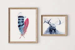 Image of a moose watercolor painting by Shayna Larsen, originals & prints available