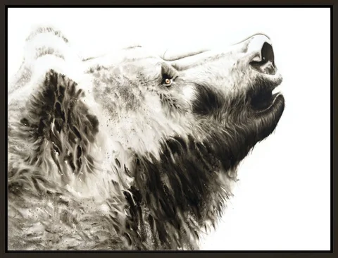 Image of a bear watercolor painting by Shayna Larsen, originals & prints available