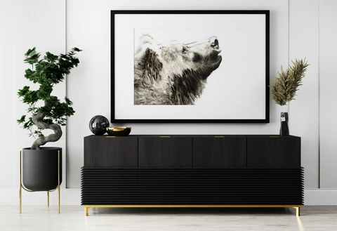Image of a bear watercolor painting by Shayna Larsen, originals & prints available