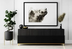 Image of a bear watercolor painting by Shayna Larsen, originals & prints available
