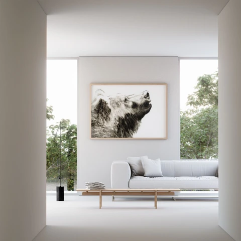 Image of a bear watercolor painting by Shayna Larsen, originals & prints available