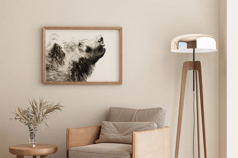 Image of a bear watercolor painting by Shayna Larsen, originals & prints available