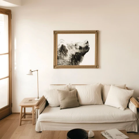 Image of a bear watercolor painting by Shayna Larsen, originals & prints available