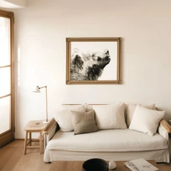 Image of a bear watercolor painting by Shayna Larsen, originals & prints available